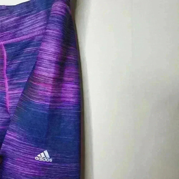 Adidas climalite women's purple orange cropped athletic leggings size XL - Picture 3 of 7